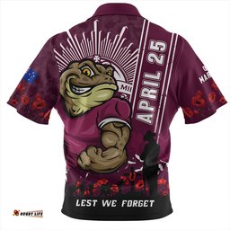 Amazing Aussie Queensland Maroons Anzac Day Lest We Forget Strong Fighting Spirit Hawaiian Shirt