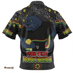Amazing Aussie Penrith Panthers Custom Custom With Aboriginal Inspired Style Of Dot Painting Patterns  Hawaiian Shirt