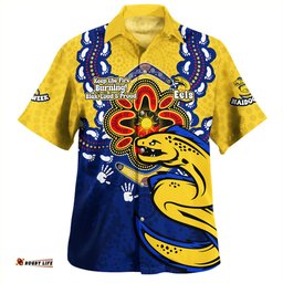Amazing Aussie Parramatta Eels Aboriginal Inspired Naidoc Symbol Pattern Hawaiian Shirt