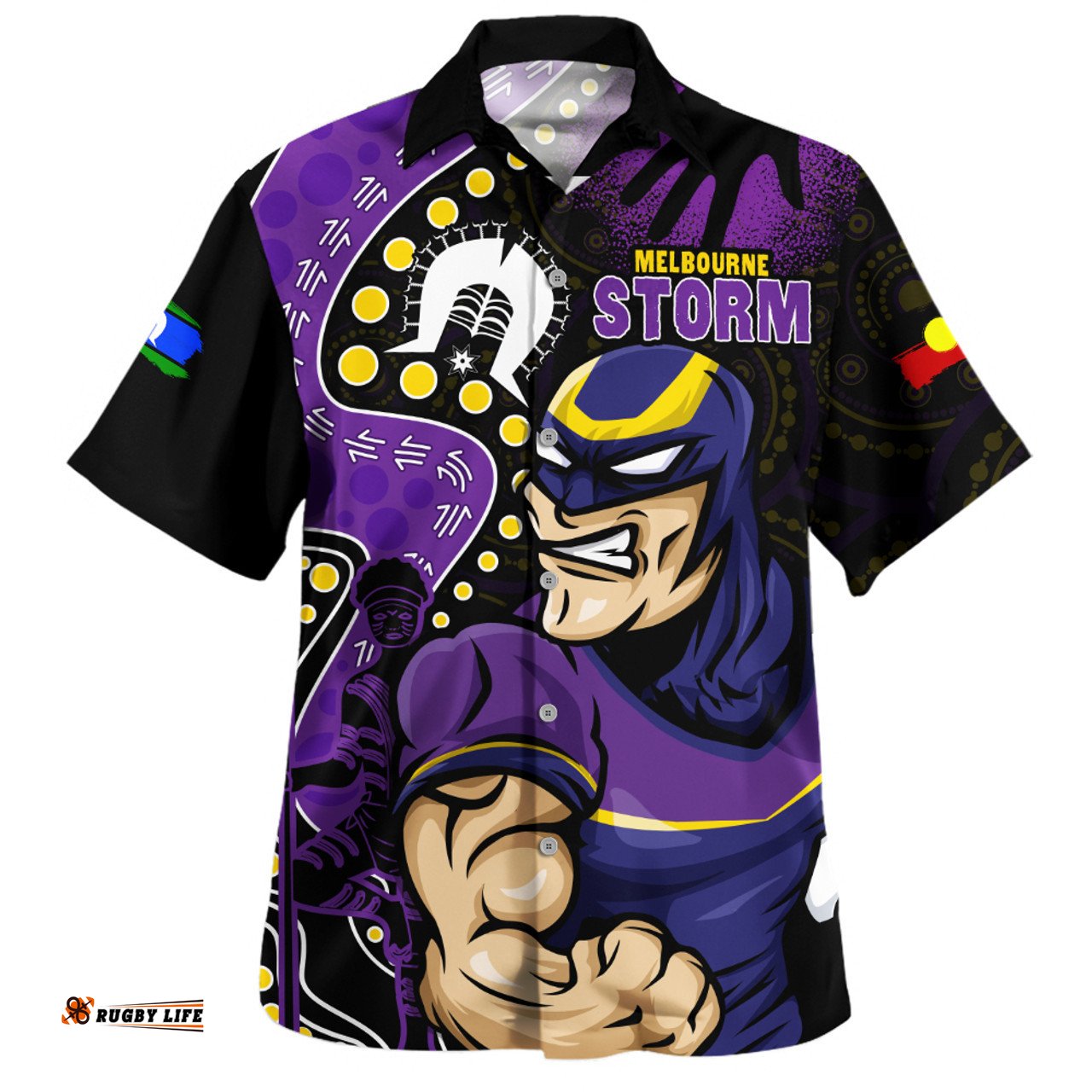 Amazing Aussie Melbourne Storm NAIDOC Indigenous Warrior Spirit Hawaiian Shirt