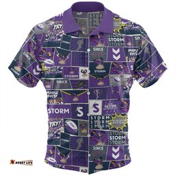 Amazing Aussie Melbourne Storm Team Of Us Die Hard Fan Supporters Comic Style Hawaiian Shirt