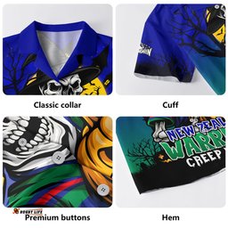 Amazing Aussie New Zealand Warriors Dark Moon Rugby Halloween Battle Edition Hawaiian Shirt