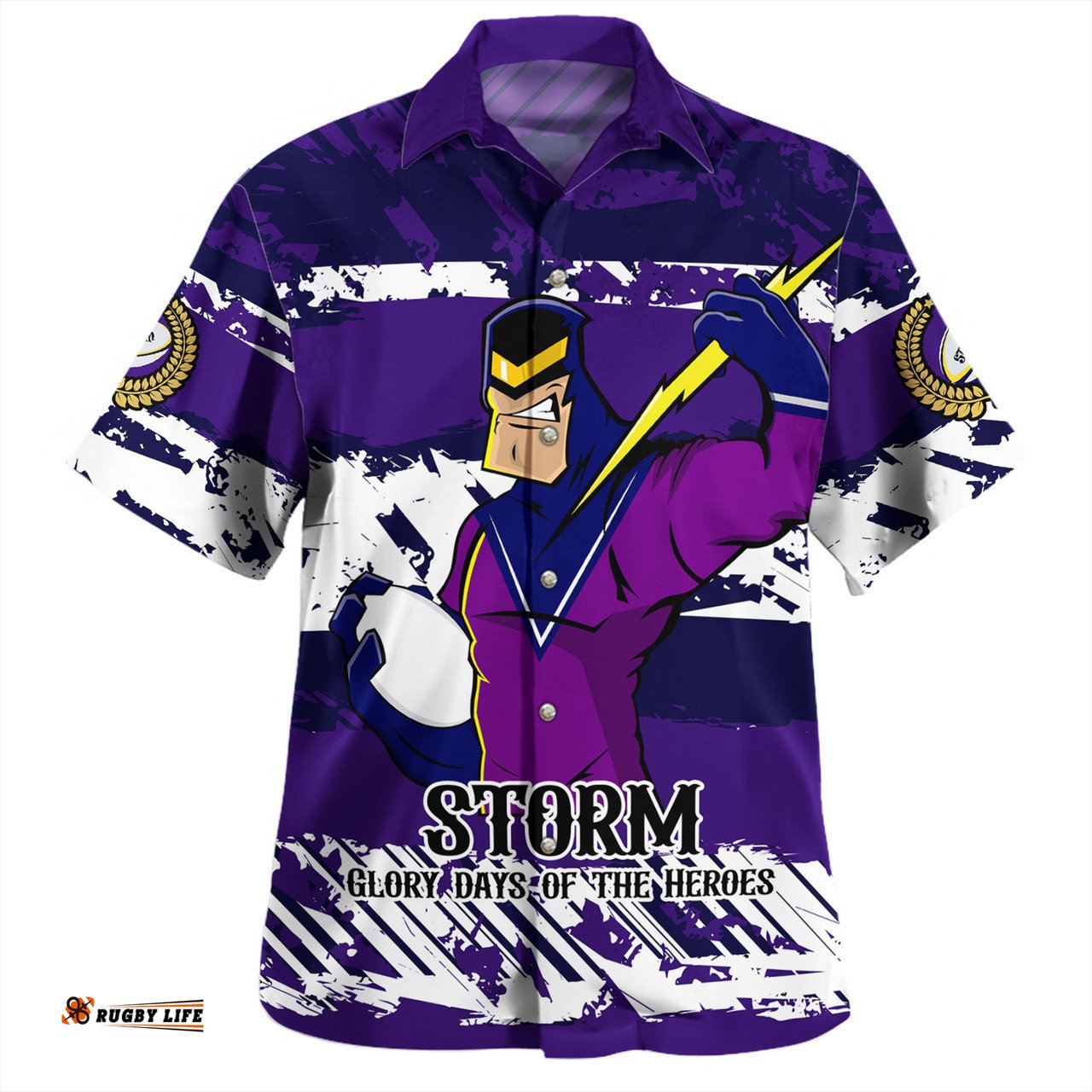 Amazing Aussie Melbourne Storm Theme Song Inspired Hawaiian Shirt
