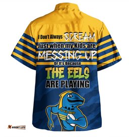 Amazing Aussie Parramatta Eels Mother's Day Screaming Mom and Crazy Fan Hawaiian Shirt