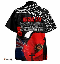 Amazing Aussie New Zealand Warriors Anzac Day Custom Maori New Zealand Warriors Anzac Day Poppies Hawaiian Shirt