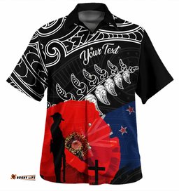 Amazing Aussie New Zealand Warriors Anzac Day Custom Maori New Zealand Warriors Anzac Day Poppies Hawaiian Shirt