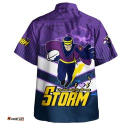 Amazing Aussie Melbourne Storm Melbourne Storm Mascot With Australia Flag Hawaiian Shirt