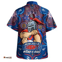 Amazing Aussie Newcastle Knights Aboriginal Pattern Inspired Victory Is Ours Hawaiian Shirt