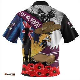 Amazing Aussie Manly Warringah Sea Eagles United In Spirit Anzac Day Tribute Hawaiian Shirt