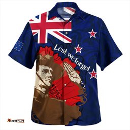 Amazing Aussie New Zealand Warriors Anzac Day Custom FLag Anzac Day Maori Patterns Hawaiian Shirt
