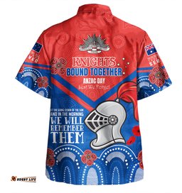 Amazing Aussie Newcastle Knights Anzac Custom Knights Bound Together Shirt Hawaiian Shirt