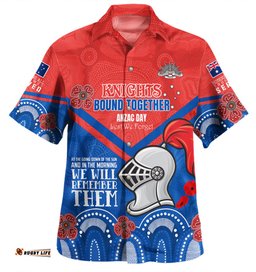 Amazing Aussie Newcastle Knights Anzac Custom Knights Bound Together Shirt Hawaiian Shirt