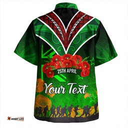 Amazing Aussie New Zealand Warriors Anzac Day Custom Anzac Day NZ Flag Traditional Maori Patterns Hawaiian Shirt