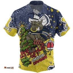 Amazing Aussie North Queensland Cowboys Christmas Custom Let's Get Lit Chrisse Pressie Hawaiian Shirt