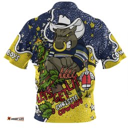 Amazing Aussie North Queensland Cowboys Christmas Custom Let's Get Lit Chrisse Pressie Hawaiian Shirt