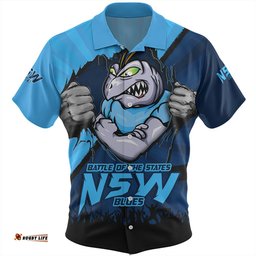 Amazing Aussie New South Wales Blues Origin Battleground Blues Unleashed Hawaiian Shirt