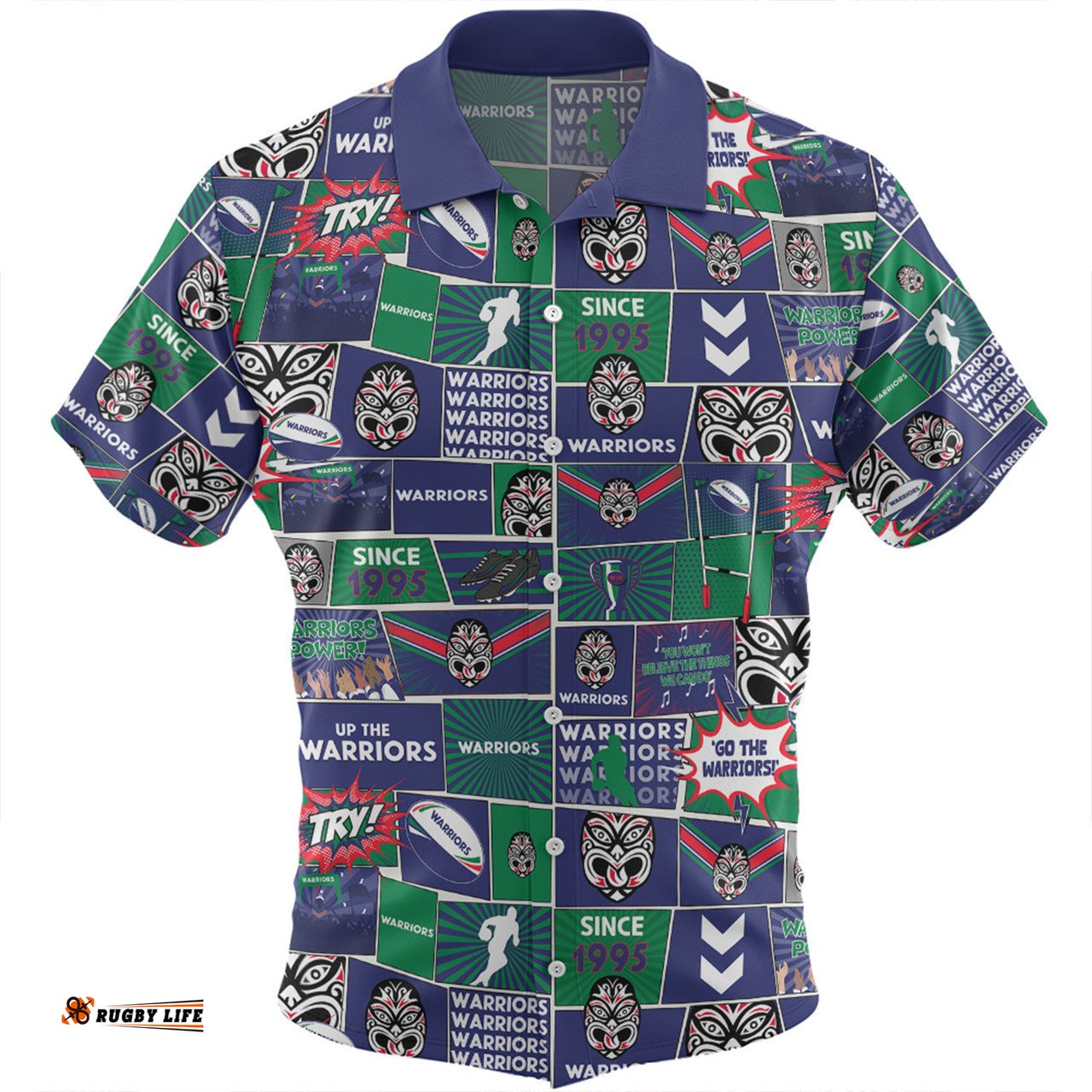 Amazing Aussie New Zealand Warriors Sport Team Of Us Die Hard Fan Supporters Comic Style Hawaiian Shirt