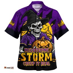 Amazing Aussie Melbourne Storm Dark Moon Rugby Halloween Battle Edition Hawaiian Shirt