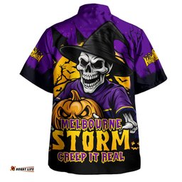 Amazing Aussie Melbourne Storm Dark Moon Rugby Halloween Battle Edition Hawaiian Shirt