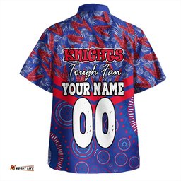 Amazing Aussie Newcastle Knights Sport Tropical Patterns And Dot Painting Eat Sleep Rugby Repeat Hawaiian Shirt