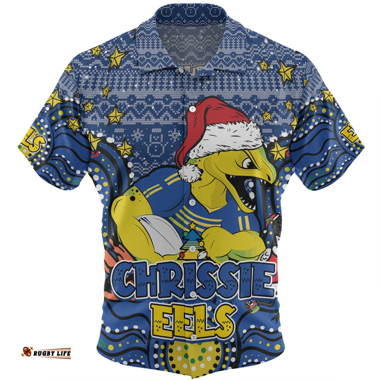 Amazing Aussie Parramatta Eels Christmas Custom Christmas Knit Patterns Vintage Jersey Ugly Hawaiian Shirt