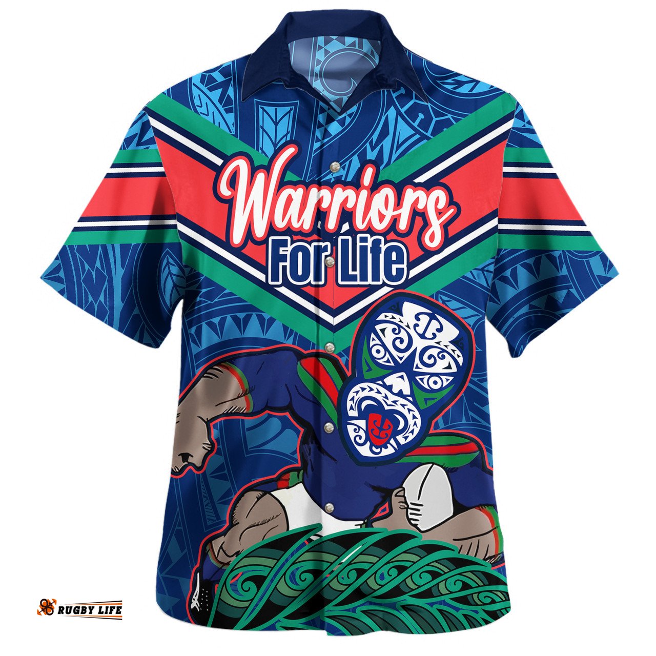 Amazing Aussie New Zealand Warriors Custom Warriors For Life With Aboriginal Style Hawaiian Shirt