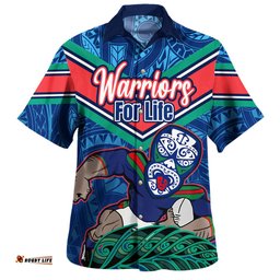 Amazing Aussie New Zealand Warriors Custom Warriors For Life With Aboriginal Style Hawaiian Shirt