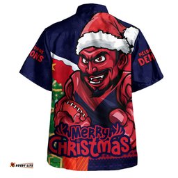 Amazing Aussie Melbourne Santa Scoring Touchdown On Christmas Game Day Hawaiian Shirt