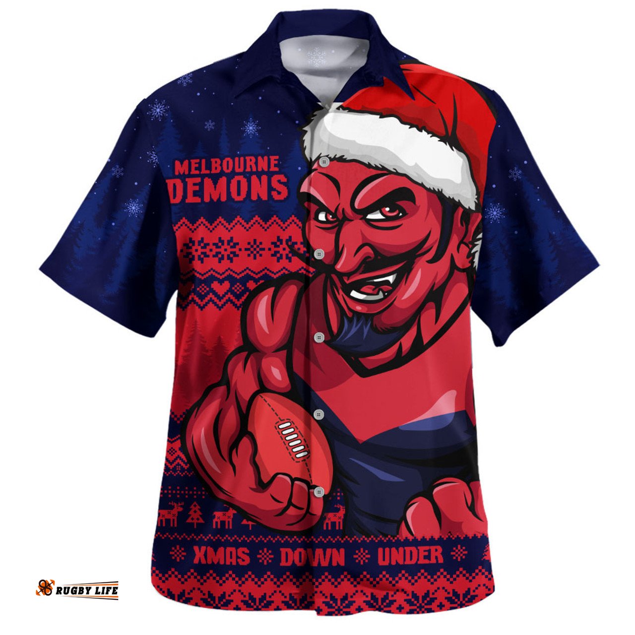 Amazing Aussie Melbourne Merry Christmas Down Under Footy Power Style Hawaiian Shirt