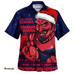 Amazing Aussie Melbourne Merry Christmas Down Under Footy Power Style Hawaiian Shirt