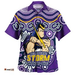 Amazing Aussie Melbourne Storm Aboriginal Inspired Tough Fan Rugby For Life Hawaiian Shirt