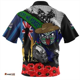 Amazing Aussie New Zealand Warriors United In Spirit Anzac Day Tribute Hawaiian Shirt