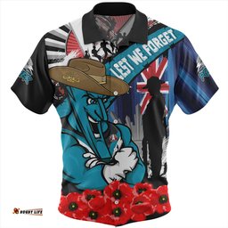Amazing Aussie Port Adelaide Anzac Day Honor United In Spirit Hawaiian Shirt
