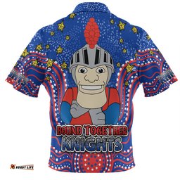 Amazing Aussie Newcastle Knights Custom Custom With Aboriginal Inspired Style Of Dot Painting Patterns  Hawaiian Shirt