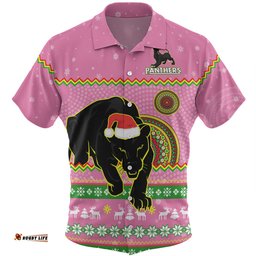 Amazing Aussie Penrith Panthers Christmas Custom Ugly Xmas And Aboriginal Patterns For Die Hard Fan Hawaiian Shirt