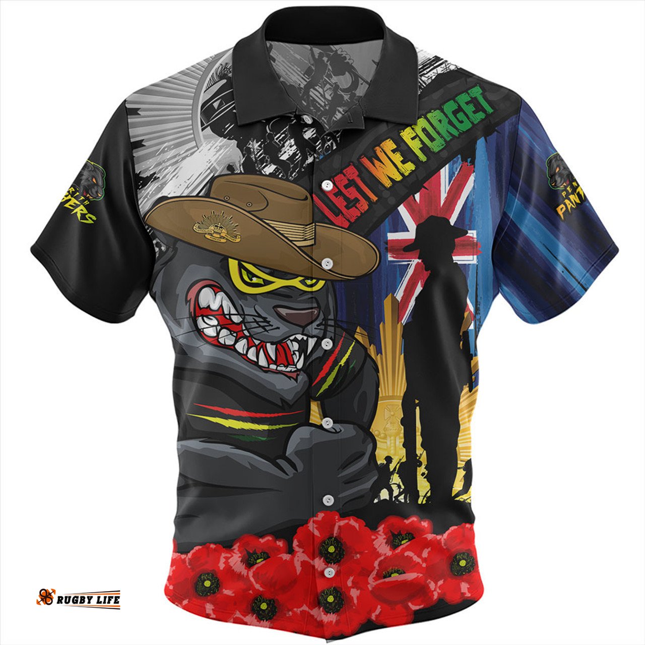 Amazing Aussie Penrith Panthers United In Spirit Anzac Day Tribute Hawaiian Shirt