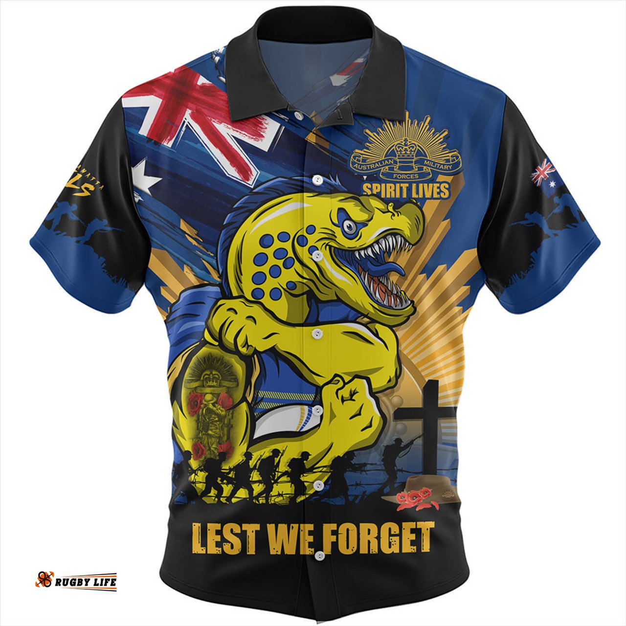 Amazing Aussie Parramatta Eels Fearless ANZAC Defender Hawaiian Shirt