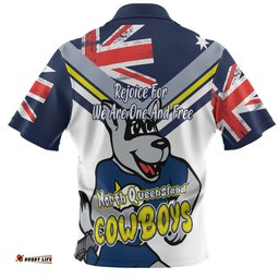 Amazing Aussie North Queensland Cowboys Happy Australia Day We Are One And Free V2 Hawaiian Shirt