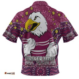 Amazing Aussie Manly Warringah Sea Eagles Custom Custom With Aboriginal Inspired Style Of Dot Painting Patterns  Hawaiian Shirt
