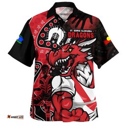Amazing Aussie St. George Illawarra Dragons NAIDOC Indigenous Warrior Spirit Hawaiian Shirt