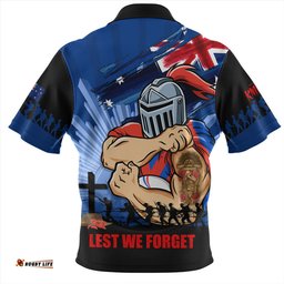Amazing Aussie Newcastle Knights Fearless ANZAC Defender Hawaiian Shirt