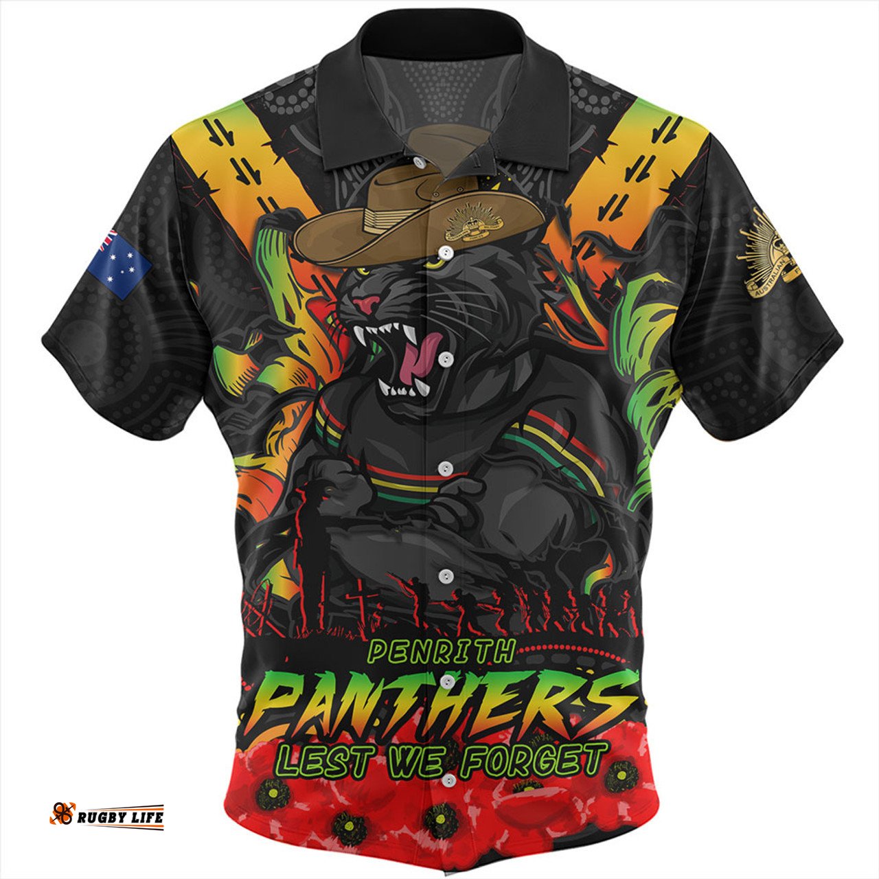 Amazing Aussie Penrith Panthers Ripped Legacy Of The Game The ANZAC Spirit Lives On Hawaiian Shirt