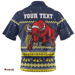 Amazing Aussie North Queensland Cowboys Christmas Custom Ugly Xmas And Aboriginal Patterns For Die Hard Fan Hawaiian Shirt