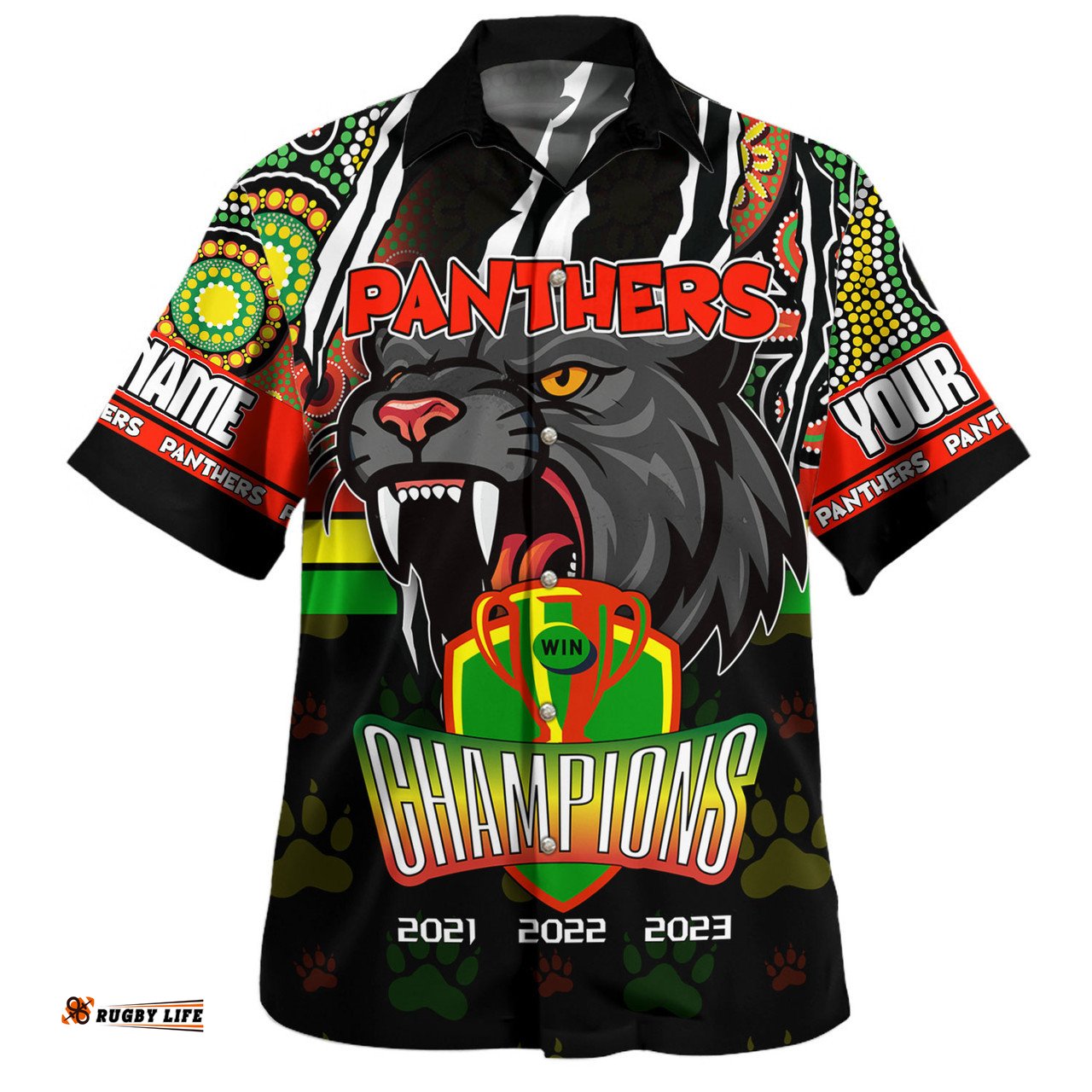 Amazing Aussie Penrith Panthers Custom Talent Win Games But Teamwork And Intelligence Win Championships With Aboriginal Style Hawaiian Shirt