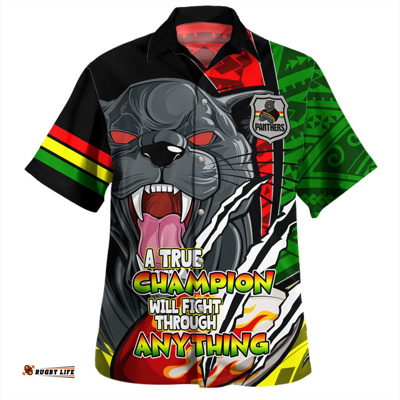 Amazing Aussie Penrith Panthers Grand Final A True Champion Will Fight Through Anything With Polynesian Patterns Hawaiian Shirt