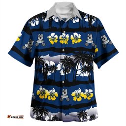 Amazing Aussie North Queensland Cowboys Tropical Hibiscus and Coconut Trees Hawaiian Shirt