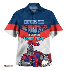 Amazing Aussie Newcastle Knights Father's Day Screaming Dad and Crazy Fan Hawaiian Shirt