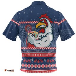 Amazing Aussie Sydney Roosters Christmas Custom Ugly Xmas And Aboriginal Patterns For Die Hard Fan Hawaiian Shirt