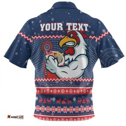 Amazing Aussie Sydney Roosters Christmas Custom Ugly Xmas And Aboriginal Patterns For Die Hard Fan Hawaiian Shirt