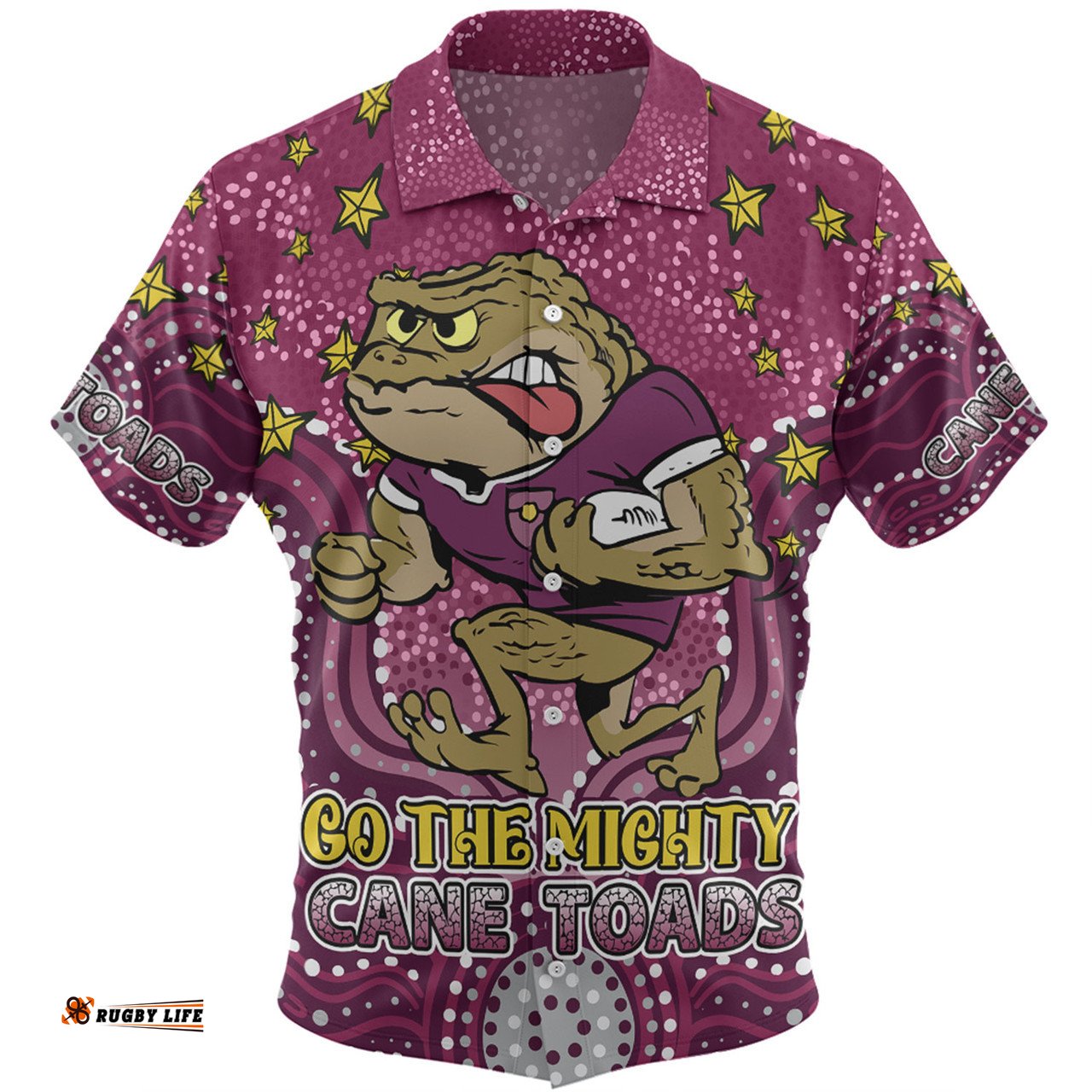 Amazing Aussie Queensland Cane Toads Custom Custom With Aboriginal Inspired Style Of Dot Painting Patterns  Hawaiian Shirt